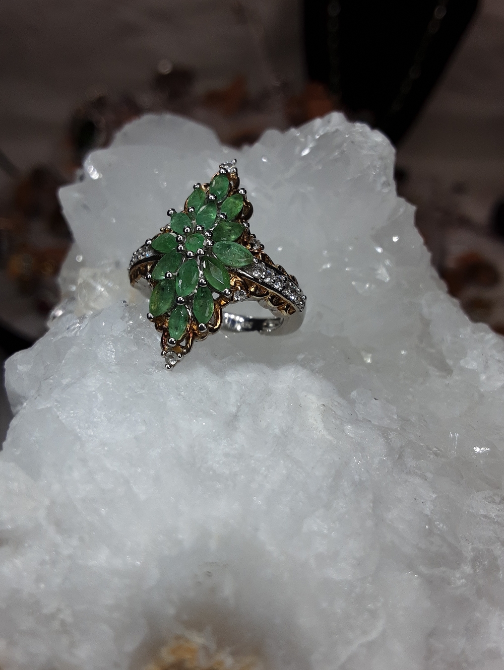 925 Genuine Emerald Ring.